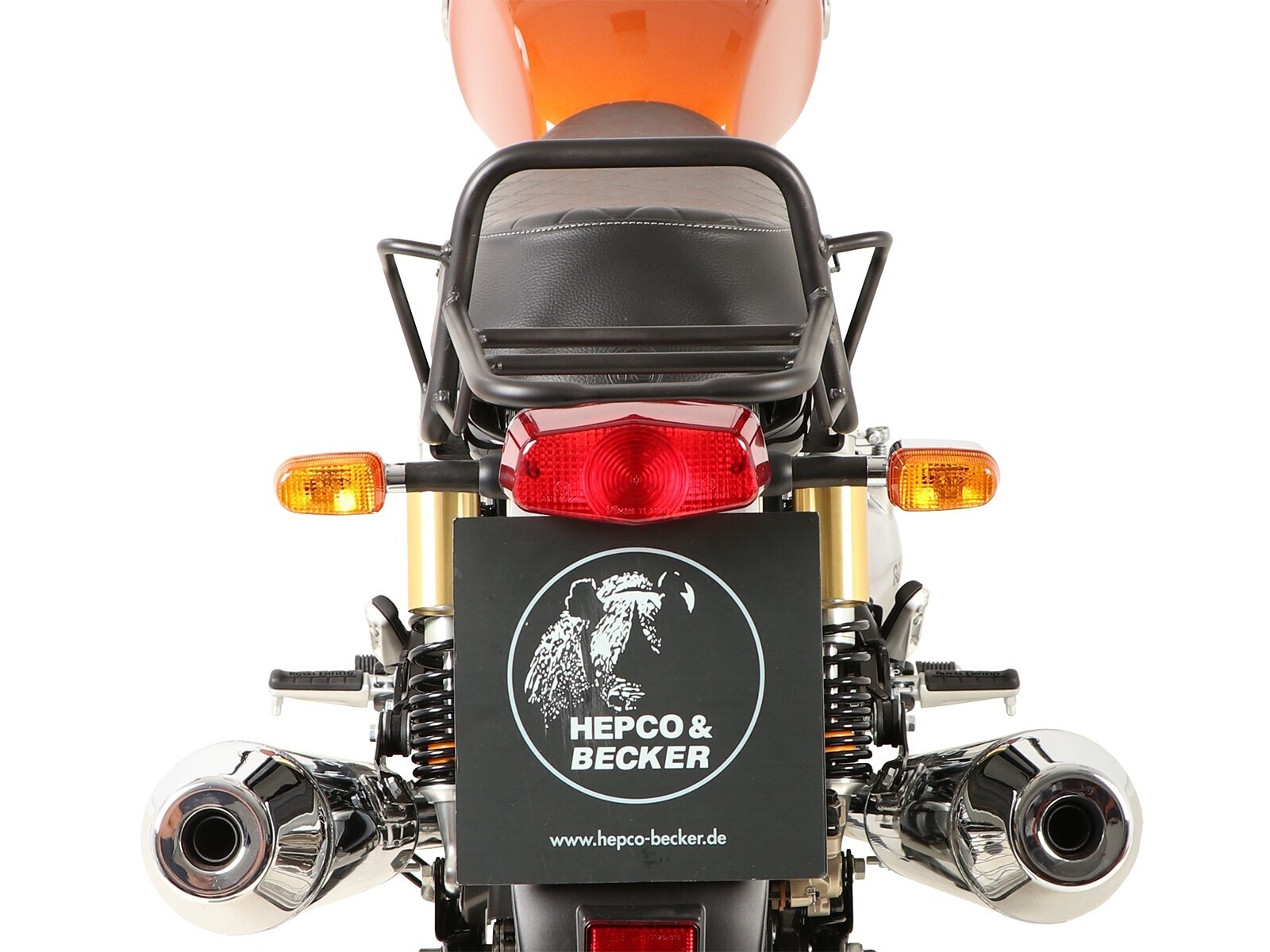 Portapacchi Universale Hepco & Becker Per Bauletto Moto - Tubolare In Metallo, Capacità 5 Kg, Kit Viti Incluso