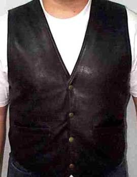 New Rjays Cruiser Mens Leather Vest -Black