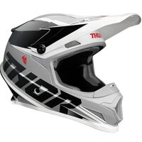 Thor Adult Sector Fader Motorcycle Helmet - Black/White X-Large