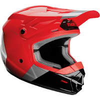 Thor Youth Sector Bomber Off Road Motorcycle Helmet - Red/Charcoal