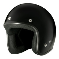 M2R 225 With Peak Open Face Motorcycle Road Helmet - Black XS