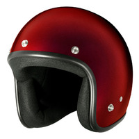 M2R 225 With Peak Open Face Motorcycle Helmet - Candy Red