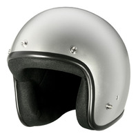 M2R 225 With Peak Open Face Motorcycle Helmet - Silver