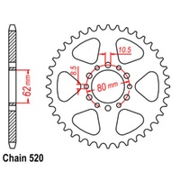 MTX 53T Yamaha Rear Sprocket (845)