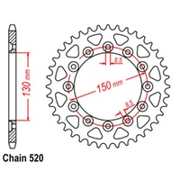 MTX 49T Honda & Yamaha Rear Sprocket (245/2)