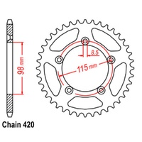 MTX 48T KTM 65 Rear Sprocket  (894)