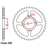 MTX 44T Rear Sprocket Honda CBR125 (1221)  Same as 11-221-44