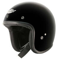 M2R Custom FG Open Face Motorcycle Helmet - Black