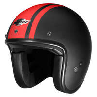M2R Custom FG Open Face Speed PC-1F Motorcycle Helmet Small - Matt Black/Red