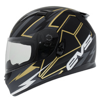 EVS Cypher Street Bolt Motorcycle Helmet X-Small - Matte Black/Gold