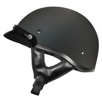 M2R Rebel Shorty With Peak Open Face Motorcycle Helmet - Matte Black