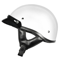 M2R Rebel Shorty With Peak Open Face Motorcycle Helmet - White