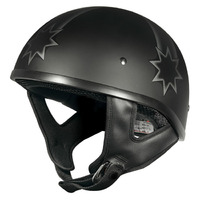 M2R Rebel Shorty Last Stand PC-5F Open Face Motorcycle Helmet - Matte Black