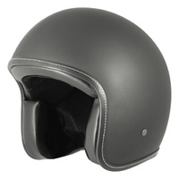 M2R 225 No Studs Open Face Motorcycle Helmet - Matte Black Vice