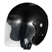 M2R 290 Open Face Lightweight  Motorcycle Road Helmet - Black XS