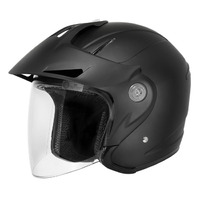 Drihm Freedom J2P Open Face Motorcycle Helmet - Matte  Black