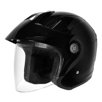 Drihm Freedom J2P Open Face Motorcycle Helmet - Black
