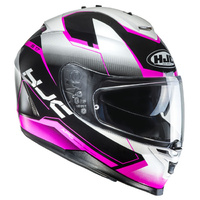 HJC IS-17 Loktar MC-8 Motorcycle Helmet - Black/White/Pink