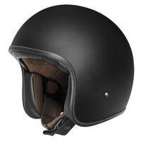 Drihm Base Open Face Road Motorcycle Helmet - Core Matte Black No Studs