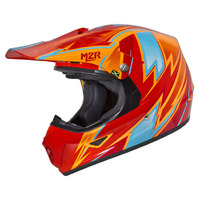 M2R X-Youth Thunder PC-8 Lightweight Motorcycle Road Helmet - Orange YS