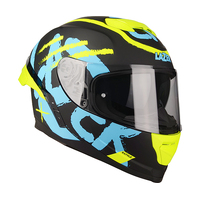 Lazer Rafale SR Street Motorcycle Helmet - Black/Blue/Yellow Matte