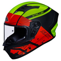 SMK Stellar Squad Motorcycle Helmet - Black/Red/Yellow