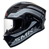 SMK Stellar Bolt Motorcycle Helmet - Black/Grey/White