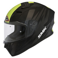 SMK Stellar Trek Motorcycle Helmet - Black/Grey/Yellow