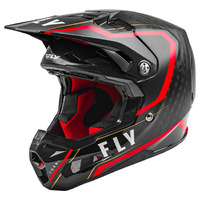 Fly Formula Carbon Axon Motorcycle Helmet - Black/Red