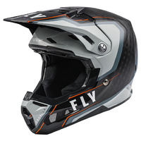 FLY Formula Youth Carbon Axon Motorcycle Helmet Large - Black/Grey/Orange 