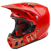 FLY Formula CC Primary Motorcycle Helmet - Red/Khaki 