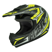 M2R Youth MX2 Junior Bolt PC-3F Motorcycle Helmet - Hi-Vis/Black