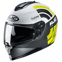 HJC C70 Curves MC-4HSF Motorcycle Helmet - White/Yellow/Anthracite