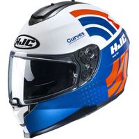 HJC C70 Curves MC-27 Motorcycle Helmet - White/Red/Blue