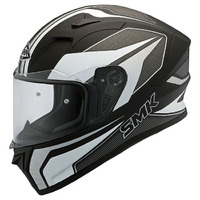 SMK Stellar Dynamo Motorcycle Helmet (MA216) - Matte Black/Grey/White
