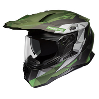 M2R PC-4F Hybrid Poly Motorcycle Helmet - Black/Green