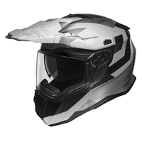 M2R PC-6F Hybrid Orion Motorcycle Helmet - Black/Silver
