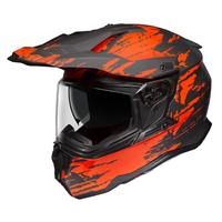 M2R PC-8F Hybrid Scratch Motorcycle Helmet - Black/Orange