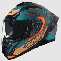 SMK Typhoon RD1 Motorcycle Helmet (MA287) - Matte Matte/Green/Orange
