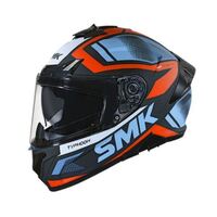 SMK Typhoon Thorn Motorcycle Helmet (MA276) - Matte Black/Orange/Grey