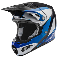 Fly Racing Youth Formula Carbon Prime Motorcycle Helmet Large - Blue/White/Blue Carbon