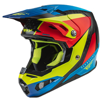 Fly Racing Formula Carbon Prime Motorcycle Helmet - Hi-Vis/Blue/Red Carbon