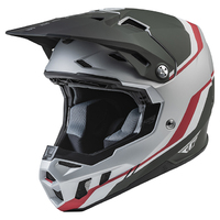 Fly Racing Formula Carbon Driver Motorcycle Helmet  - Matte Silver/Red/White