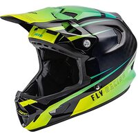 Fly Racing WERX-R MTB/BMX Motorcycle Helmet - Hi-Vis/Teal Carbon
