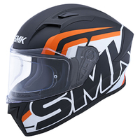 SMK Stellar Stage Motorcycle Helmet (MA217) -Matte Black/White/Orange