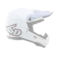 6D Replacement ATR-1 Helmet Peak - Gloss White /Silver Logo