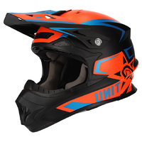 M2R EXO Unit Chaser PC-8F Motorcycle Helmet - Matte HVS Orange/Blue