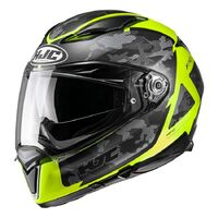 HJC F70 Katra MC-3HSF Motorcycle  Helmet - Black Camo/Hi-Viz Yellow