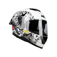 LAZER Rafale Sr Evo Motorcycle Helmet Stickerbomb White Black Silver Red/Xs.