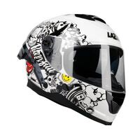 Lazer Rafale SR Evo Stickerbomb Motorcycle Helmet - White/Black/Silver/Red